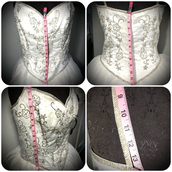 Plus Size Spaghetti Strap Sequence Ball Gown Wedding Dress - Picture 3 of 9